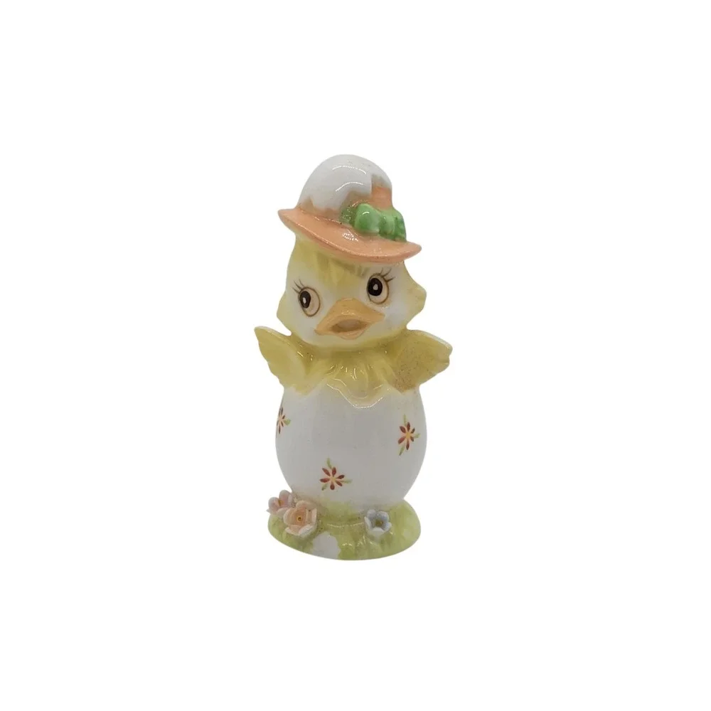 Vintage Napcoware Bone China Girl Easter Chick in Egg Figurine Japan